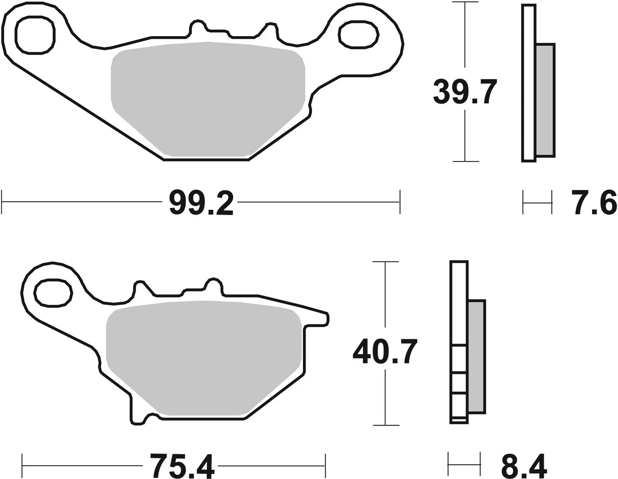 Brembo B-07036 Scooter (CC) Carbon Ceramic Rear Brake Pad (07036)