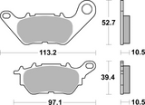 Brembo B-07YA53CC Road (CC) Carbon Ceramic Rear Brake Pad (07YA53.CC)
