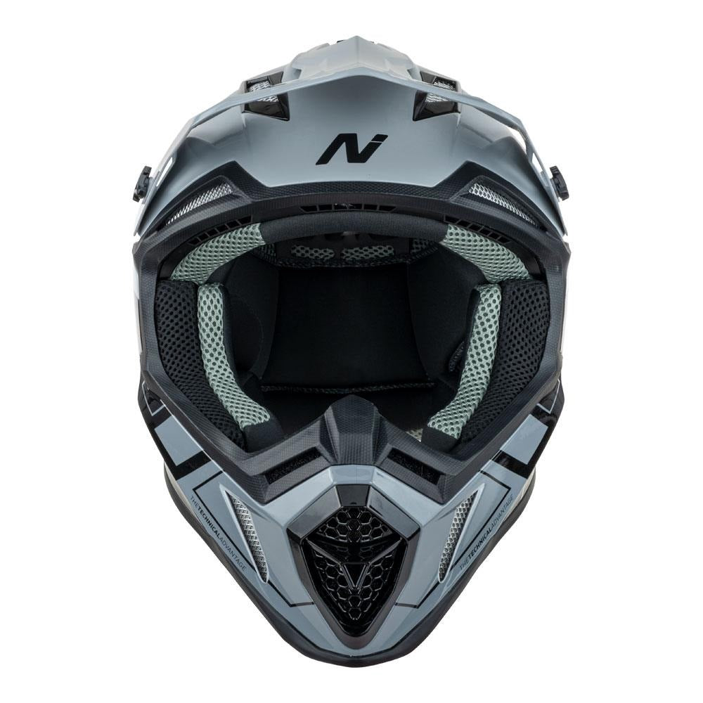 Nitro MX760 Hyper Gloss Silver/Grey/Black/Dark Grey Helmet