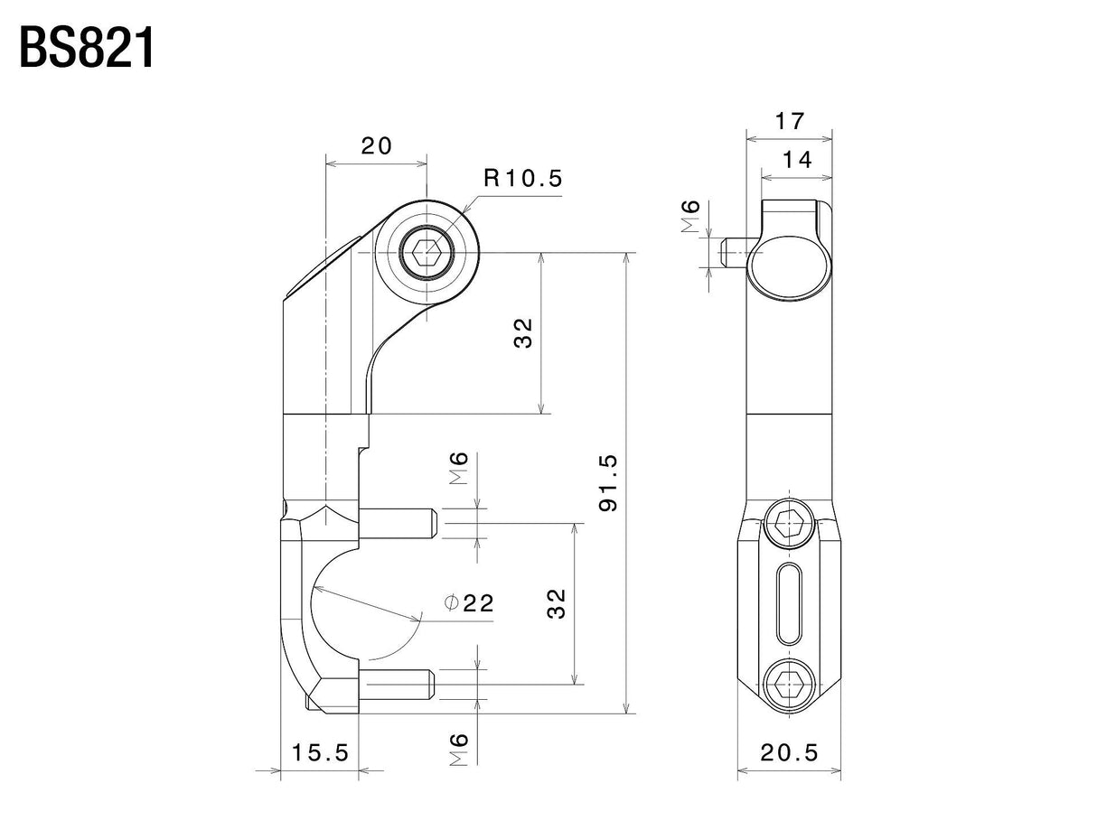 Rizoma R-BS821B Mounting Kit for Handlebar Mirror