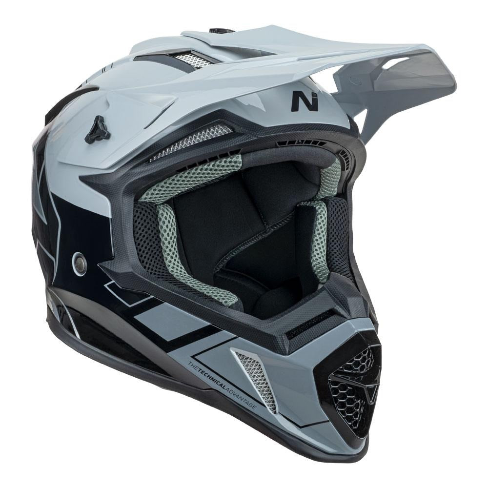 Nitro MX760 Hyper Gloss Silver/Grey/Black/Dark Grey Helmet