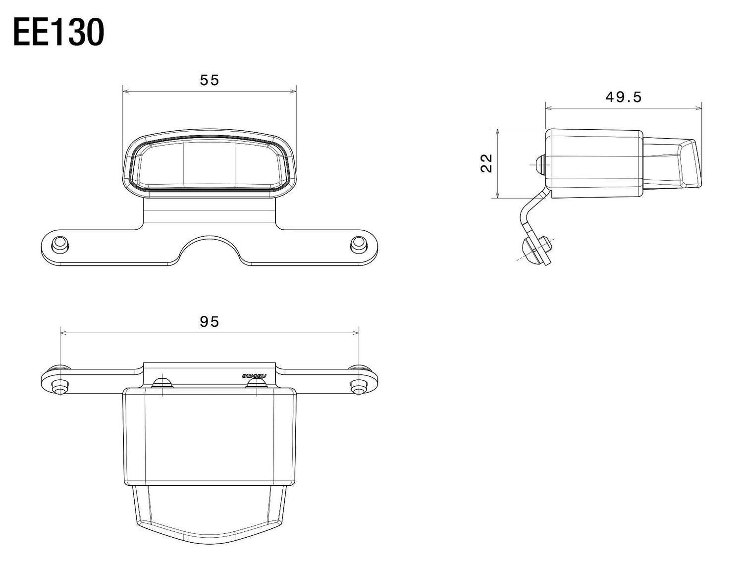 Rizoma Rear Light Black w/License Plate Light