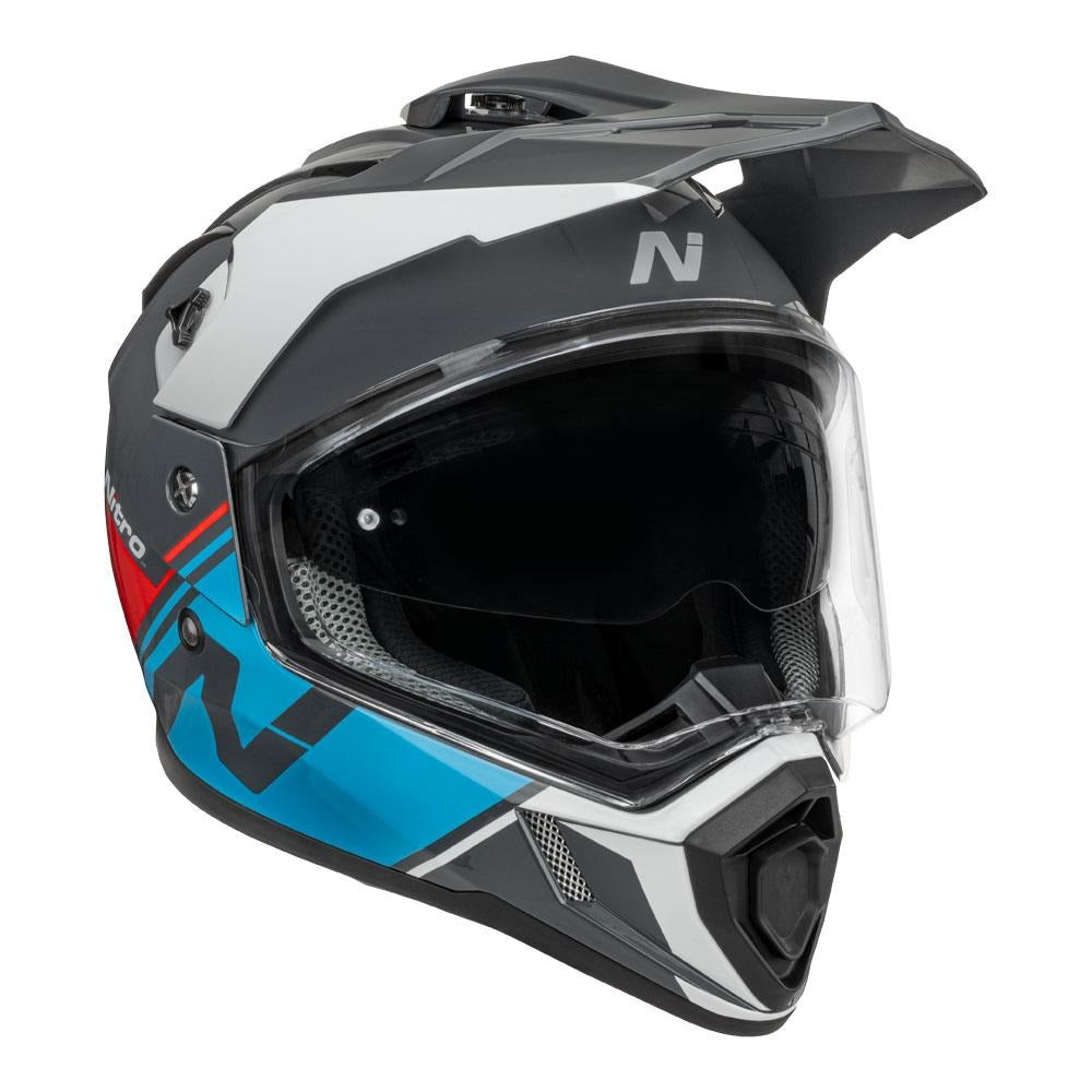 Nitro MX780 DVS Gloss Grey/Light Blue/White/Red Adventure Helmet