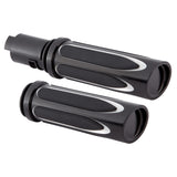 Arlen Ness AN-07-051 Deep Cut Comfort Handgrips Black for H-D w/Throttle Cable