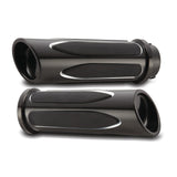 Arlen Ness AN-07-051 Deep Cut Comfort Handgrips Black for H-D w/Throttle Cable