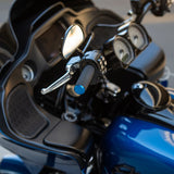 Arlen Ness AN-07-345 Knurled Fusion Handrips Blue for Harley-Davidson Big Twin 08-24 w/Throttle-By-Wire