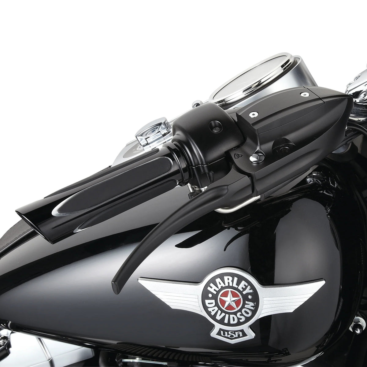 Arlen Ness AN-07-053 Deep Cut Comfort Handgrips Black for Harley-Davidson Big Twin 08-24 w/Throttle-By-Wire