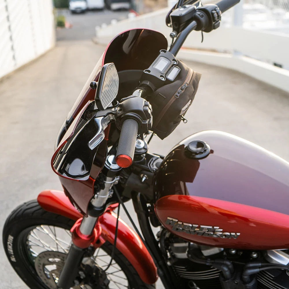 Arlen Ness AN-07-346 Knurled Fusion Handrips Red for Harley-Davidson Big Twin 08-24 w/Throttle-By-Wire