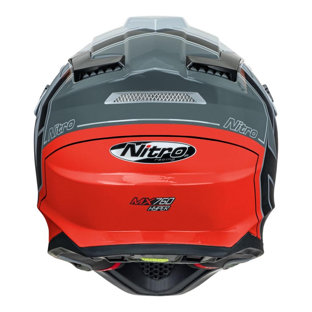 Nitro MX760 Hyper Gloss Silver/Grey/Black/Red Helmet