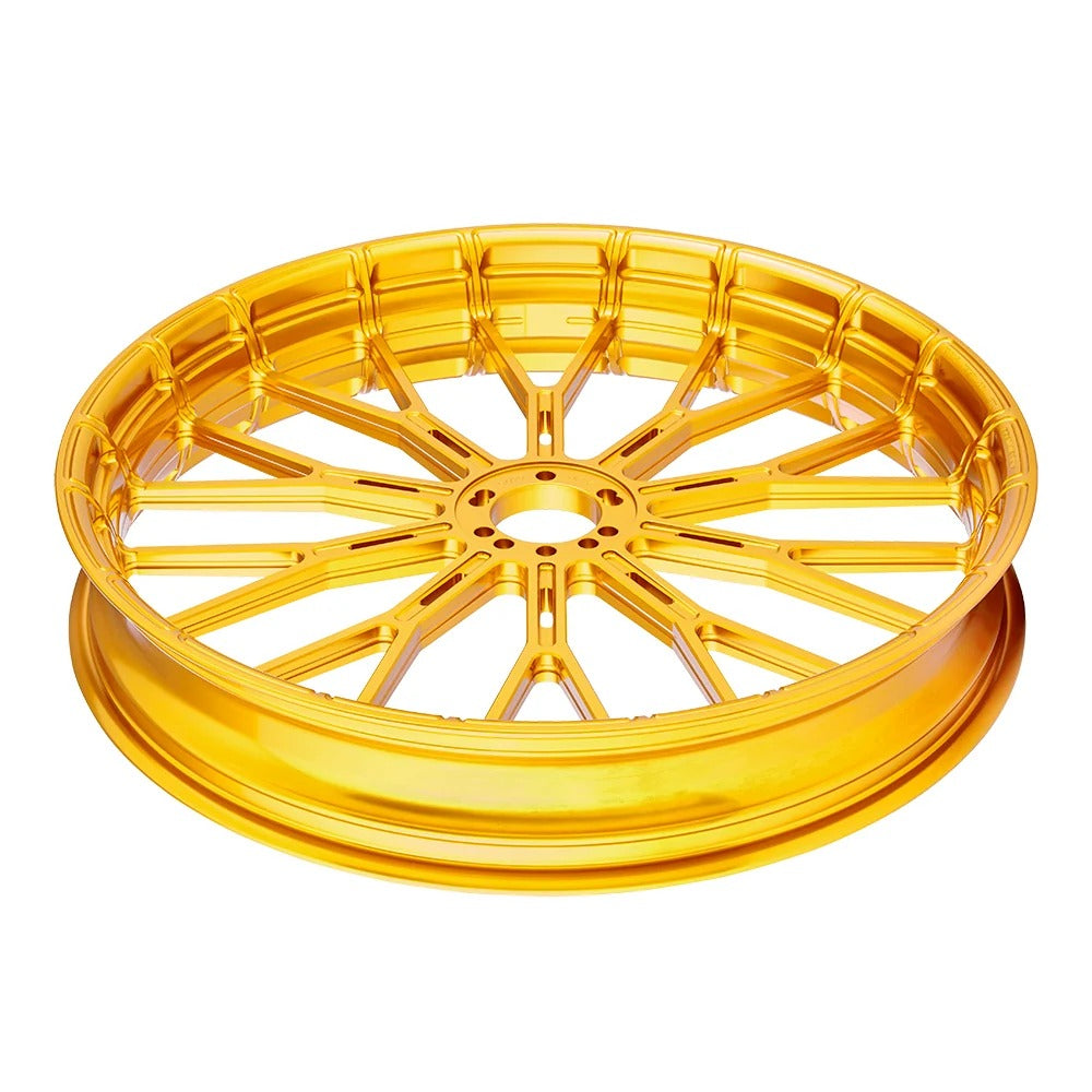 Arlen Ness AN-91-552 19" x 3.25" & 18" x 5.5" Y-Spoke Complete Wheel Set Gold for Harley-Davidson Softail Low Rider S 20-Up/Low Rider ST 22-Up
