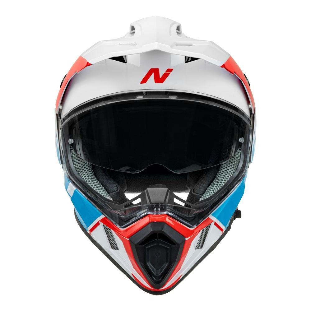 Nitro MX780 Gloss White/Light Blue/Red/Blue Adventure Helmet