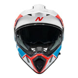 Nitro MX780 Gloss White/Light Blue/Red/Blue Adventure Helmet