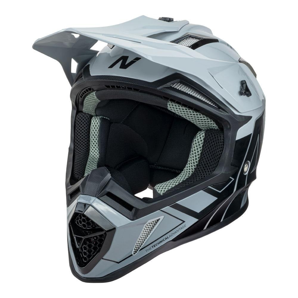 Nitro MX760 Hyper Gloss Silver/Grey/Black/Dark Grey Helmet