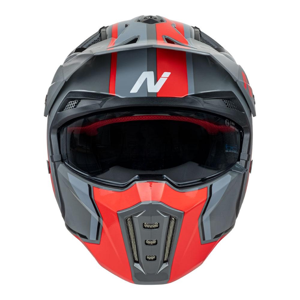 Nitro NZ302 Fighter Gloss Grey/Orange Helmet