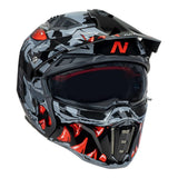 Nitro NZ302 Toxic Gloss Grey/Red Helmet