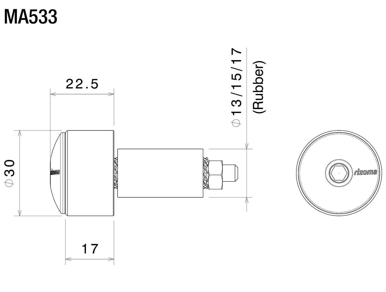 Rizoma Series 533 Bar Ends Red