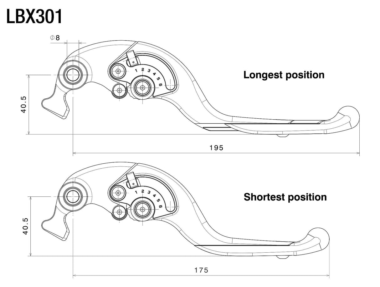 Rizoma Adjustable Plus Brake Lever Black/Black for Kawasaki Models