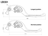 Rizoma Adjustable Plus Brake Lever Black/Black for Kawasaki Models