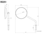 Rizoma One Mirror Black for Harley-Davidson Models (Each)