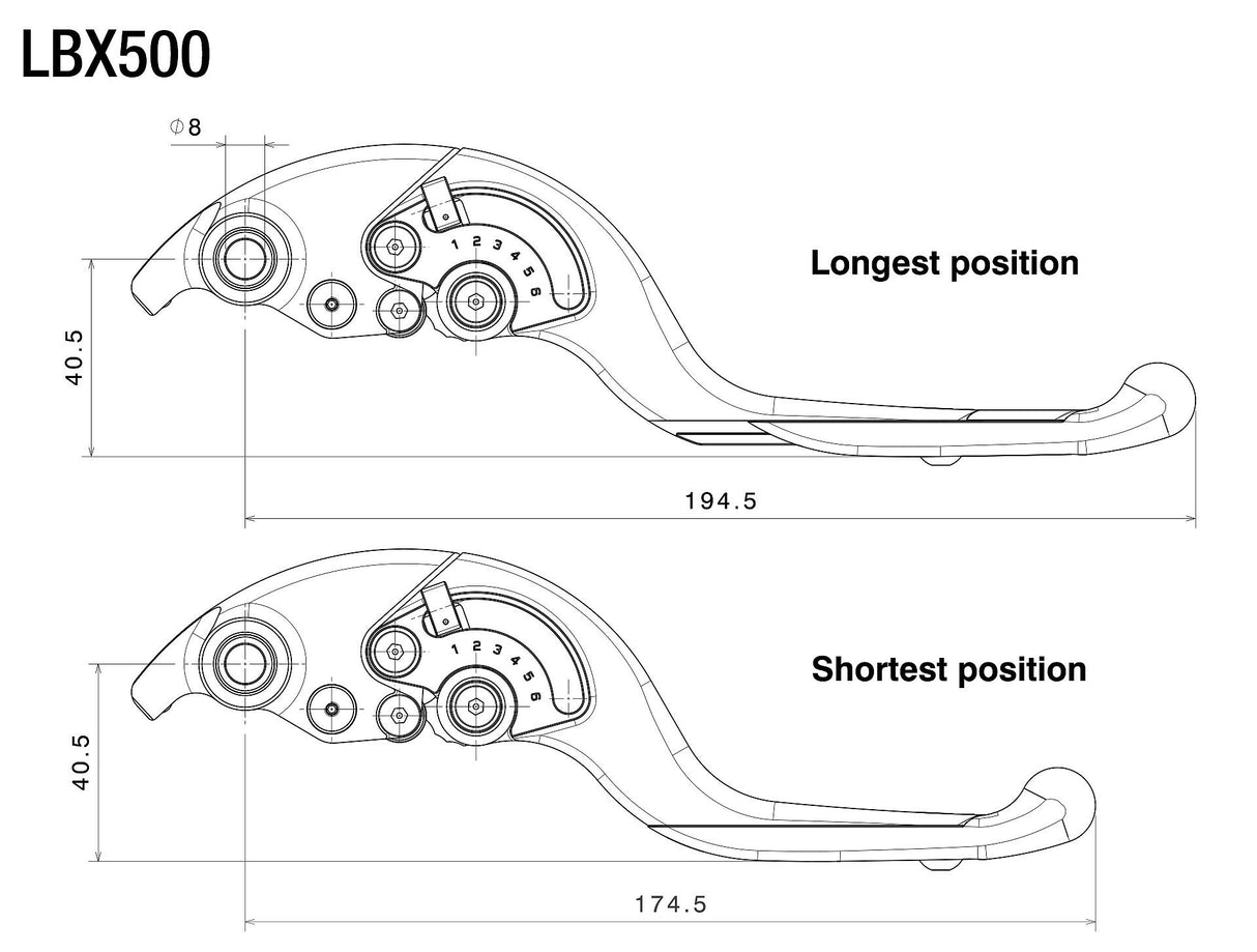 Rizoma Adjustable Plus Brake Lever Grey/Black for Aprilia/Ducati/Kawasaki/Triumph Models