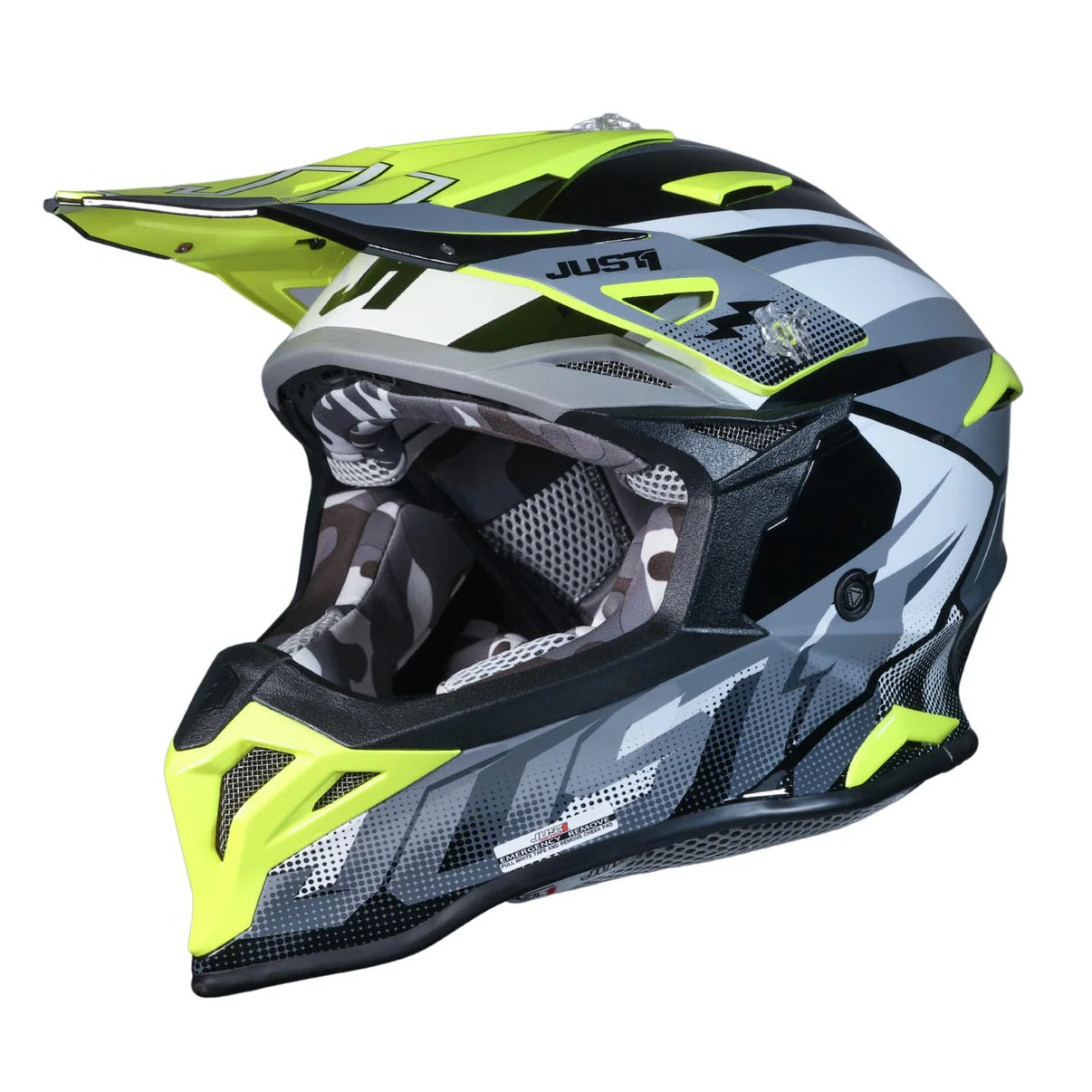 Just1 J39 Revo Matte Grey/Fluro Yellow/Black Helmet