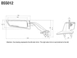 Rizoma R-BSS012B Stealth Mirrors Black for Supersport Models (Pair)