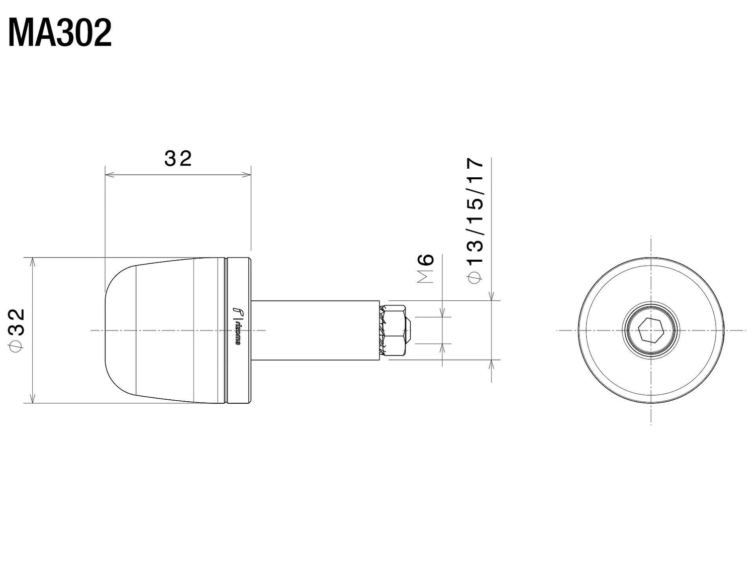 Rizoma Conical Bar Ends Silver for 22mm Handlebars