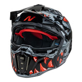 Nitro NZ302 Toxic Gloss Grey/Red Helmet