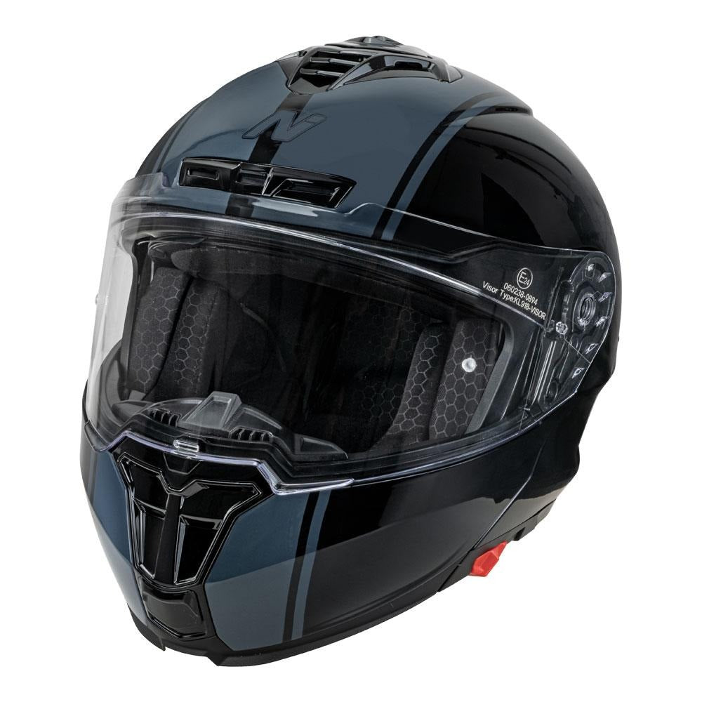 Nitro F920 DVS Turismo Gloss Black/Gunmetal Grey Modular Helmet
