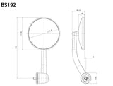 Rizoma Spirit RS Bar End Mirror Silver (Each)