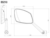 Rizoma 4D Left Side Mirror Black