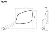 Rizoma 4D Right Side Mirror Black