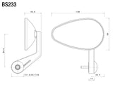 Rizoma R-BS233B Reverse Radial Bar End Mirror Black