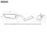 Rizoma R-BSS043B Stealth Mirrors Black for Supersport Models (Pair)