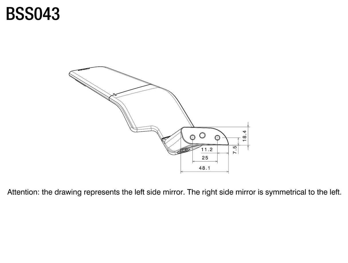 Rizoma R-BSS043B Stealth Mirrors Black for Supersport Models (Pair)
