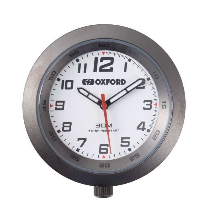 Oxford AnaClock Titanium Case & White Face w/Bracket