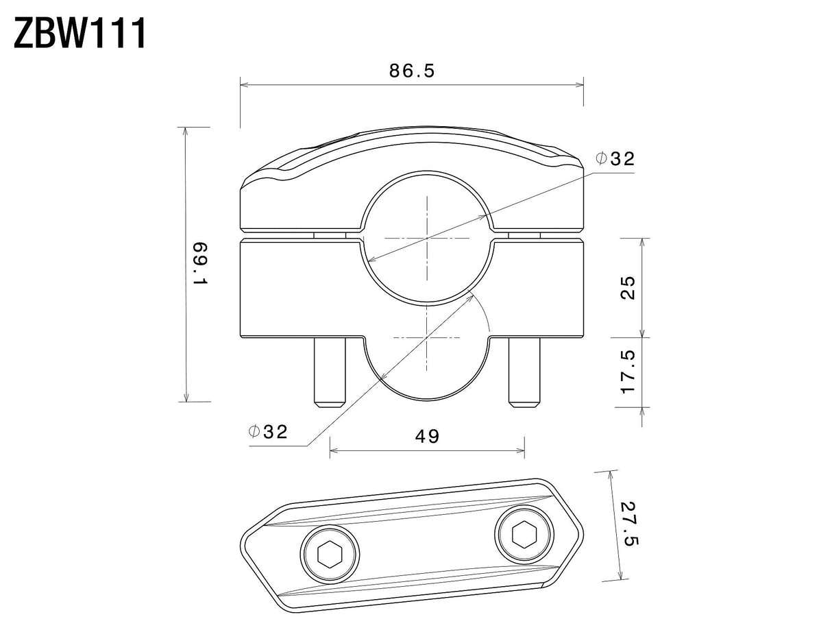 Rizoma R-ZBW111A Raised Risers Silver