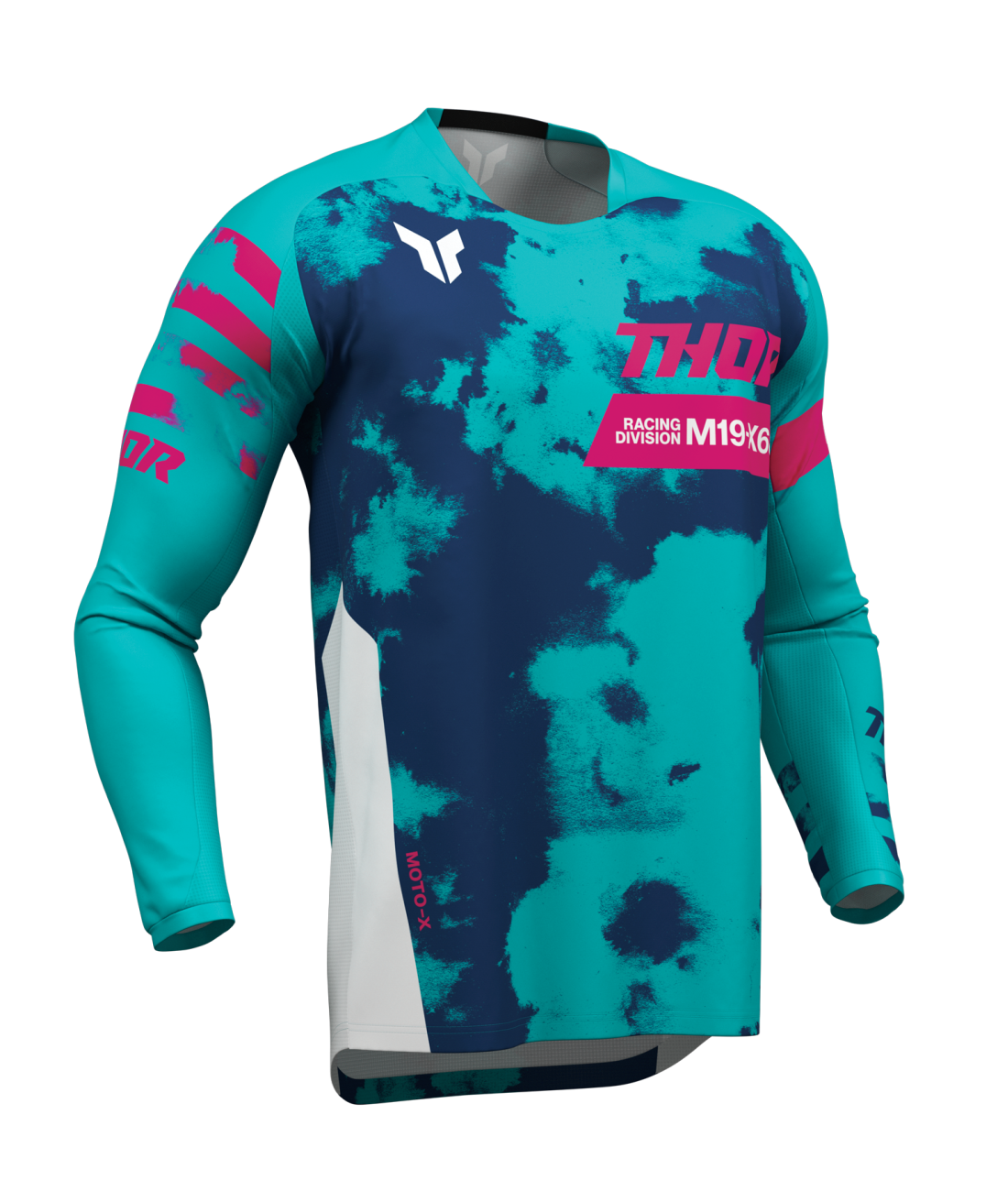 Thor 2026 Launchmode Bleach White/Aqua Youth Jersey
