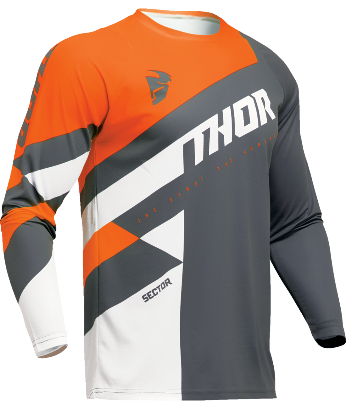 Thor 2025 Sector Checker Charcoal/Orange Youth Jersey