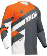 Thor 2025 Sector Checker Charcoal/Orange Youth Jersey