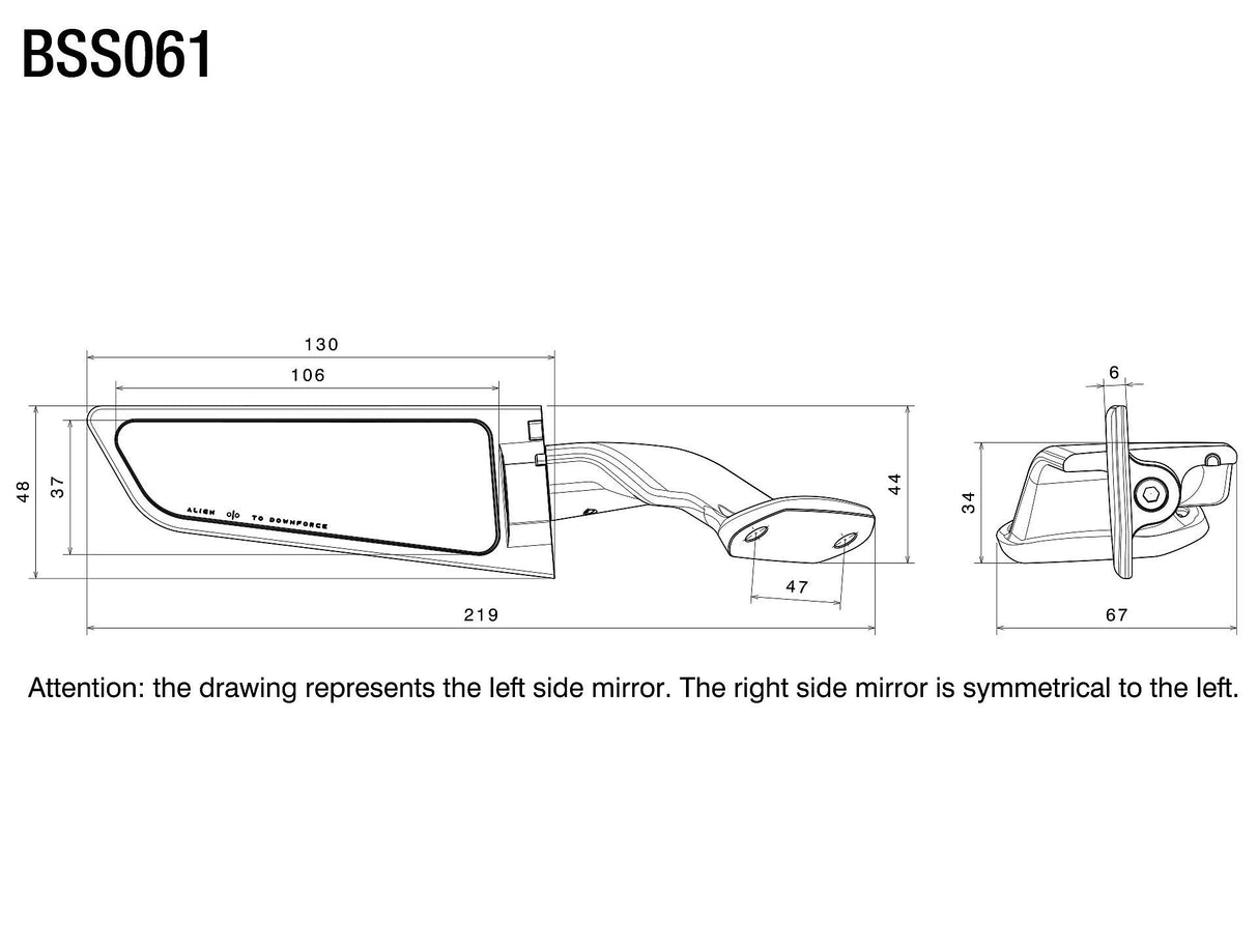 Rizoma R-BSS061B Stealth Mirrors Black for Supersport Models (Pair)