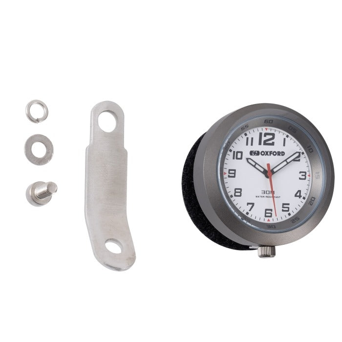 Oxford AnaClock Titanium Case & White Face w/Bracket