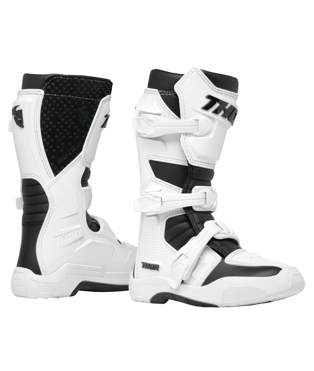Thor 2026 Blitz XR White/Black Youth Boots