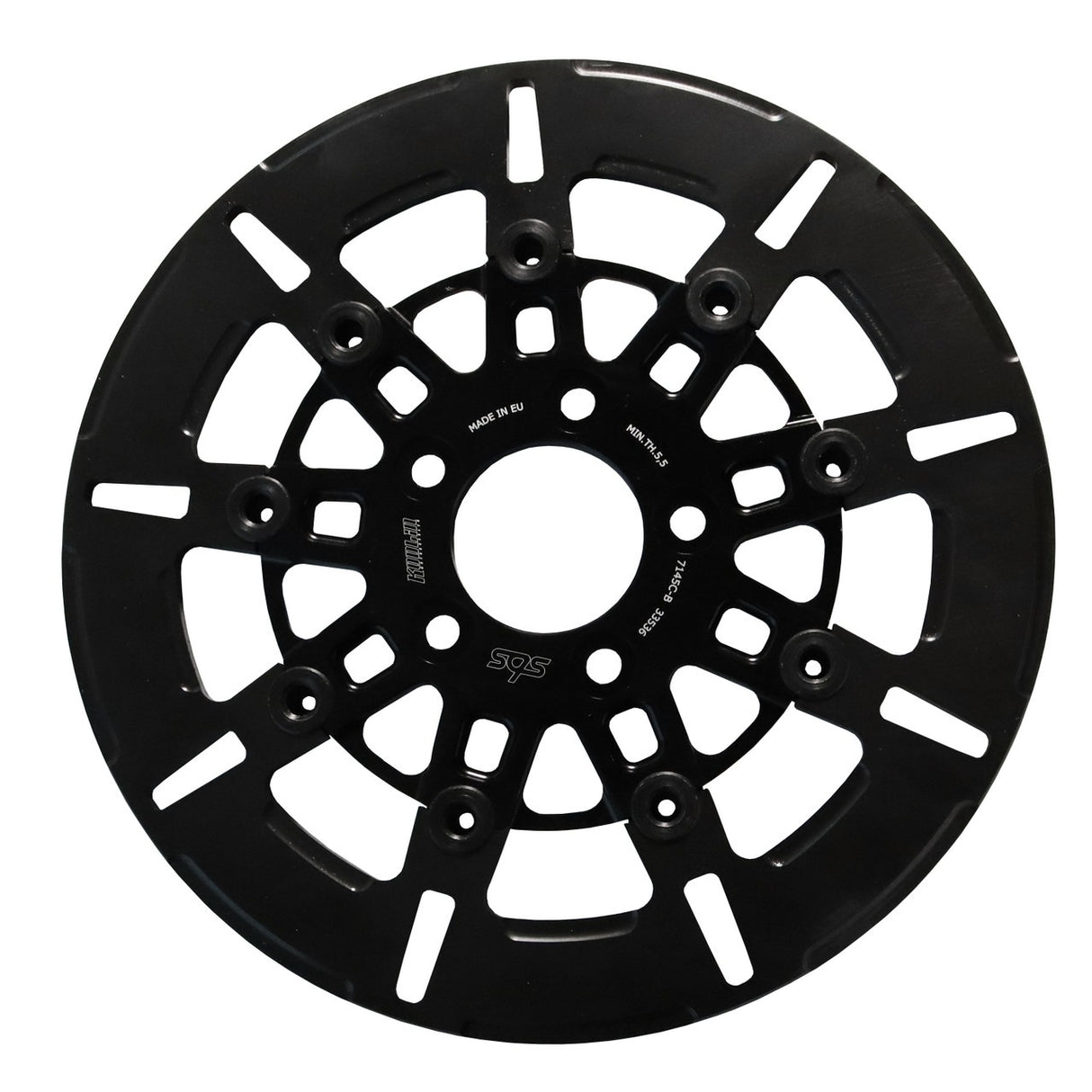 Kodlin KM-K7143C-B 11.8" Front 9-Spoke Disc Rotor Black Band & Black Carrier for Harley-Davidson Dyna 06-17/Softail 15-Up/Sportster 14-21 & some Touring 08-Up