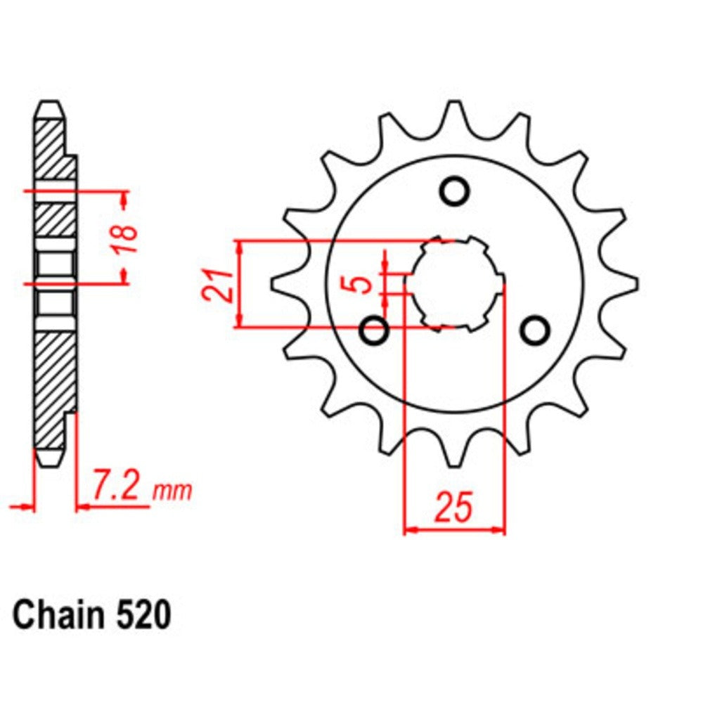 Supersprox 10-14A-15 Steel 15T Front Sprocket (437) for Suzuki Models