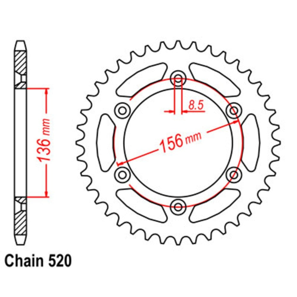 Supersprox 11-415-41 41T Alloy Rear Sprocket (822) for Husqvarna/Suzuki Models