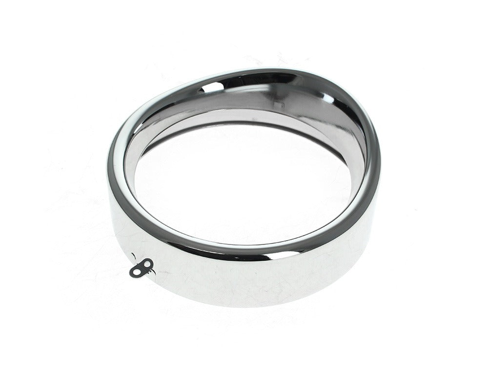 RSS HAR-38-578 Peaked Visor Style 7" Headlight Trim Ring Chrome for FL Softail 94-17/Freewheeler Trike 15-Up