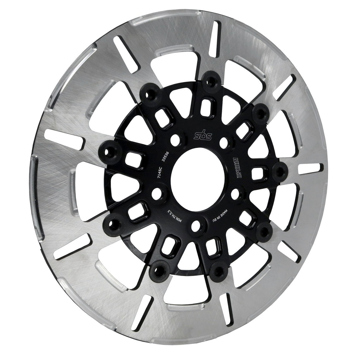 Kodlin KM-K7145C 11.5" Rear 9-Spoke Disc Rotor Polished Band & Black Carrier for Harley-Davidson Big Twin 00-Up/Sportster 00-10