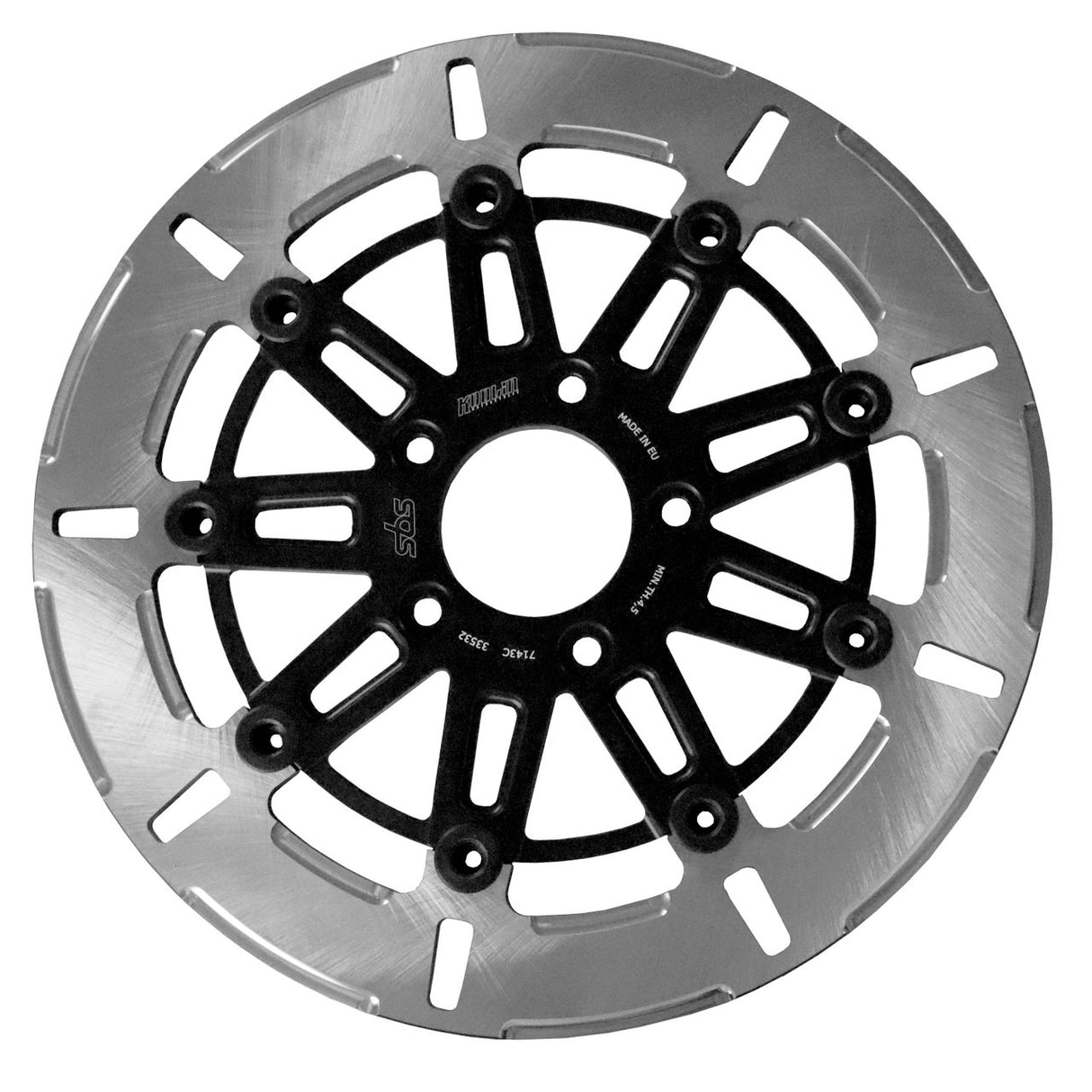 Kodlin KM-K7143C 11.8" Front 9-Spoke Disc Rotor Polished Band & Black Carrier for Harley-Davidson Dyna 06-17/Softail 15-Up/Sportster 14-21 & some Touring 08-Up