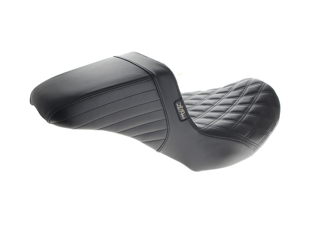 LePera LP-LV-597DLDD KickFlip Daddy Long Legs Dual Seat w/Black Double Diamond Stitch for Harley-Davidson CVO Touring 23-Up/Street Glide/Road Glide 24-Up/Touring 25-Up